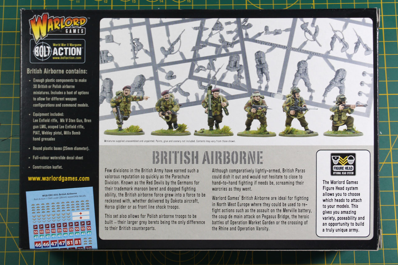 Warlord Games Bolt Action 28mm Scala British Airborne Sprue 