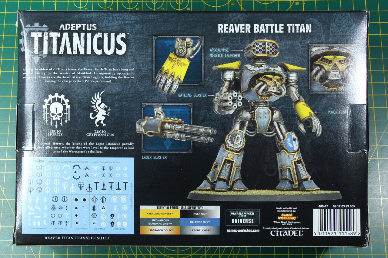 Warhammer Adeptus Titanicus Reaver Battle Titan 