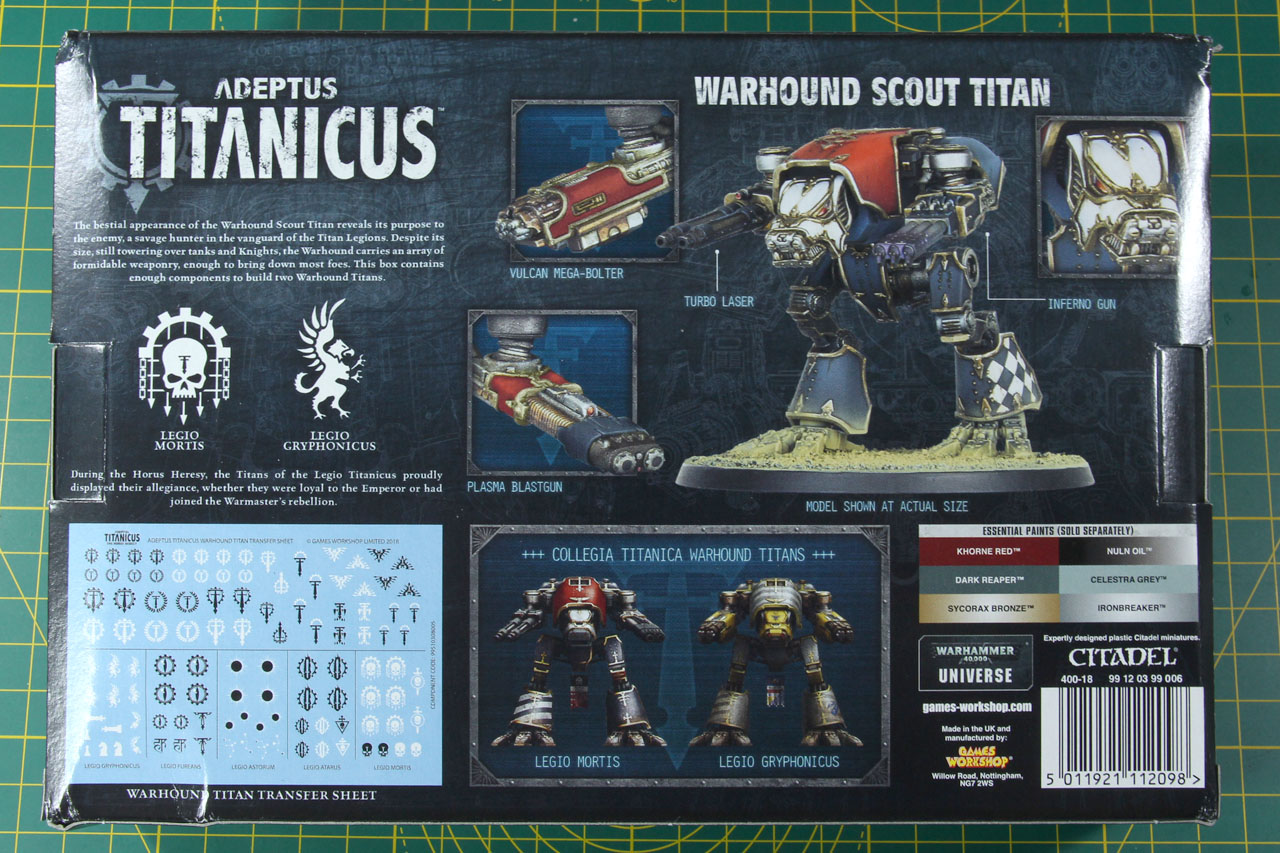 Adeptus Titanicus Warhound Scout Titans Imperial Knights Warhammer 40K 