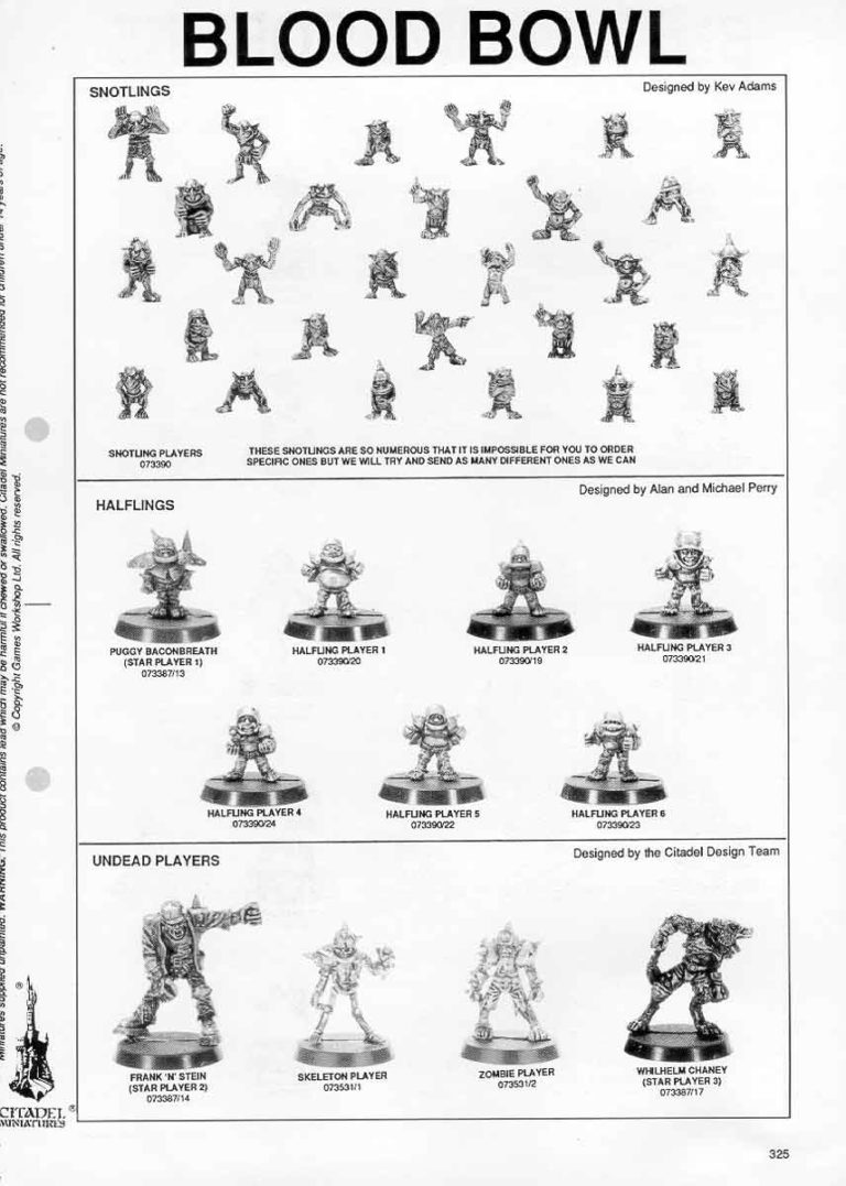 Games Workshop Blood Bowl Halfling Team - Set Squadra Halfling Greenfield Grasshuggers (Miniature Non Dipinte)