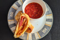 Pizza Strudel with Tomato Dipping Sauce