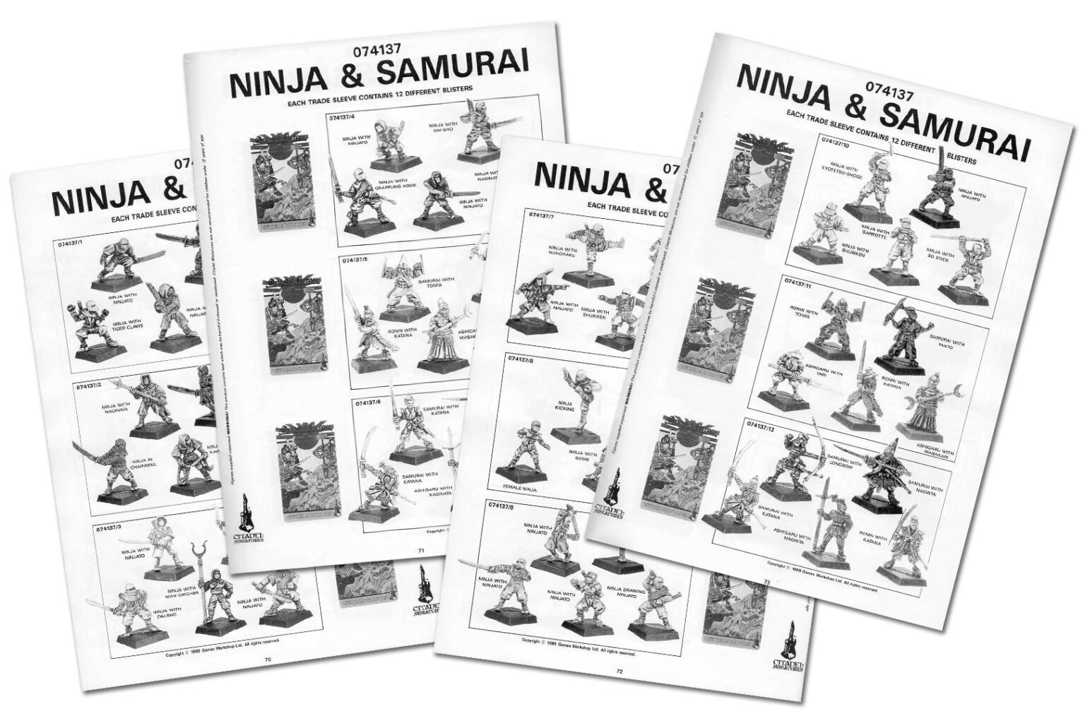 Lot De 7 Figurines Ninjas Warhammer – Vintage – Occasion