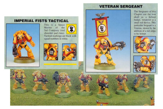 Warhammer 40,000 - 2nd Edition Imperial Fists Colour Card Tactical Marines